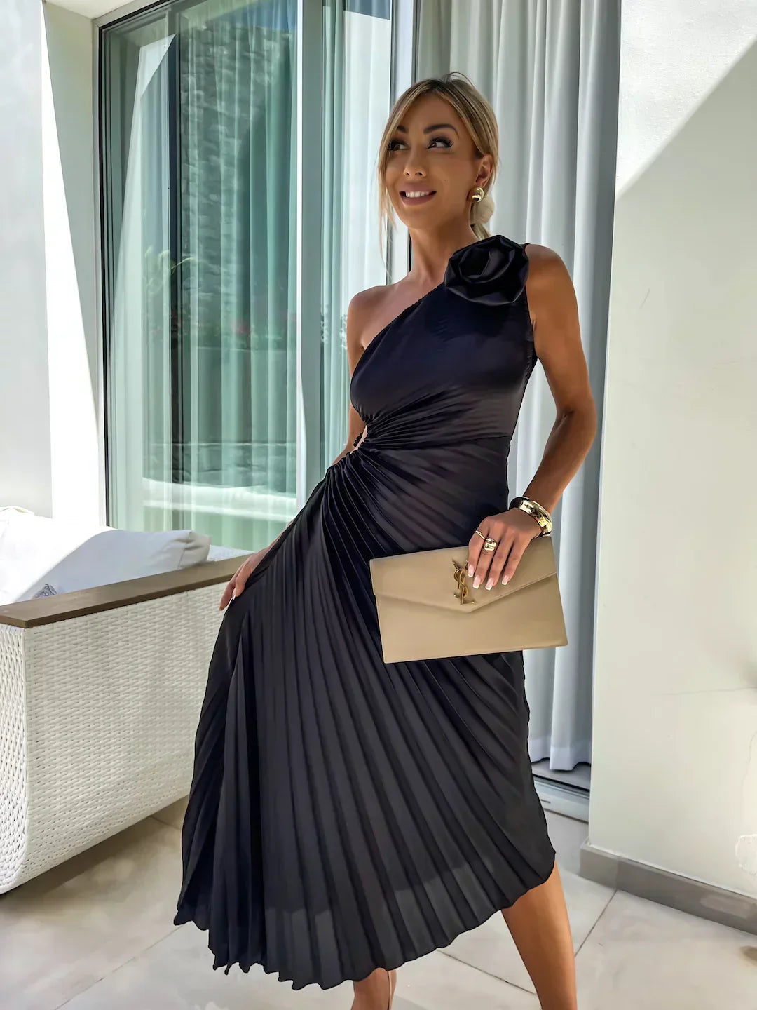 Chloe | Elegant Pleated Summer Dress