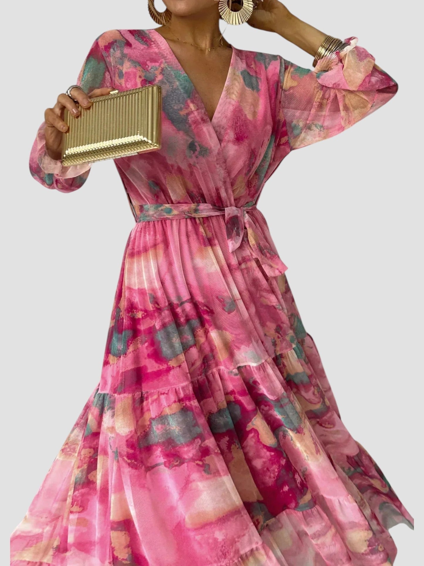Chloe | Elegant Print Maxi Dress