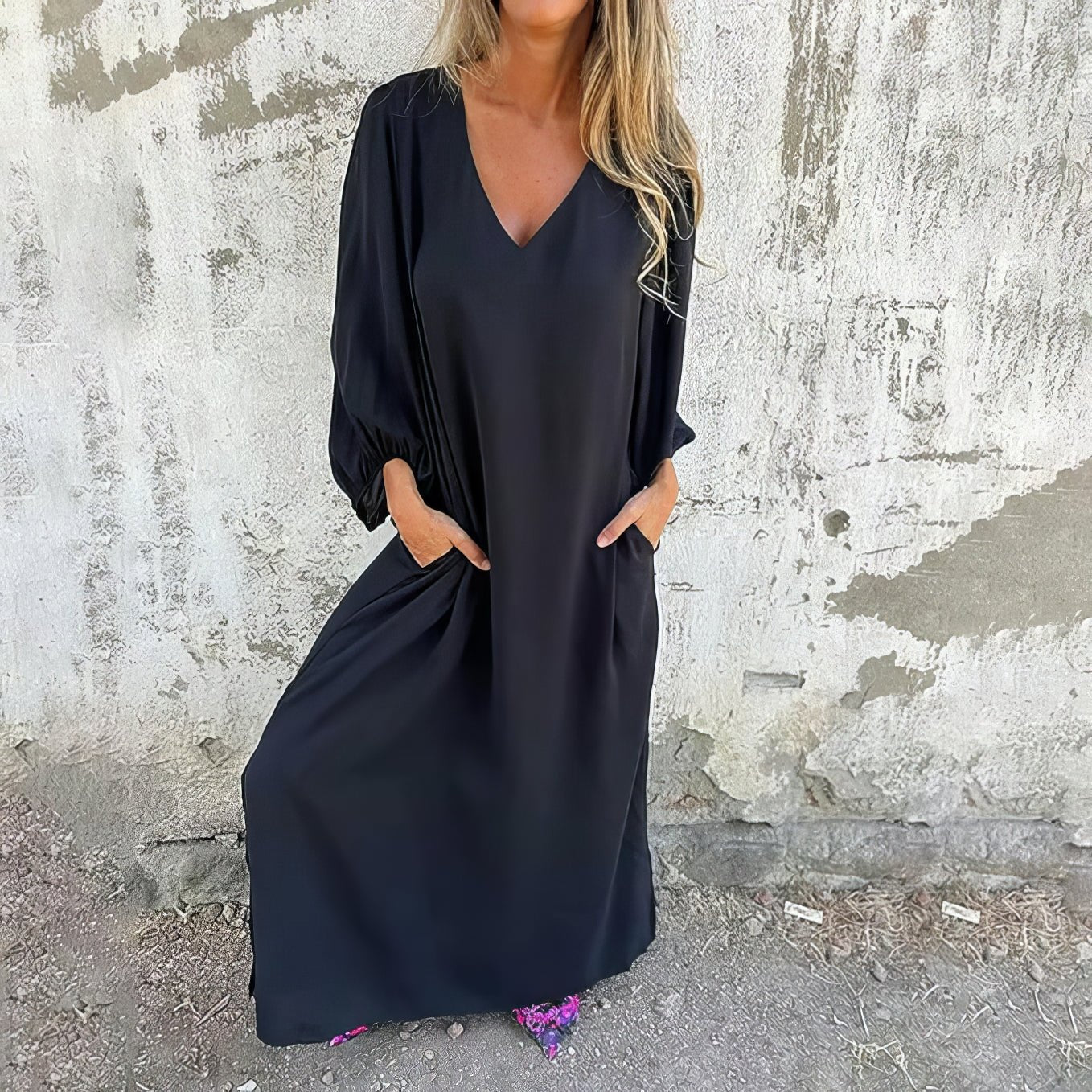Gerda™ | Lange boho jurk met zakken