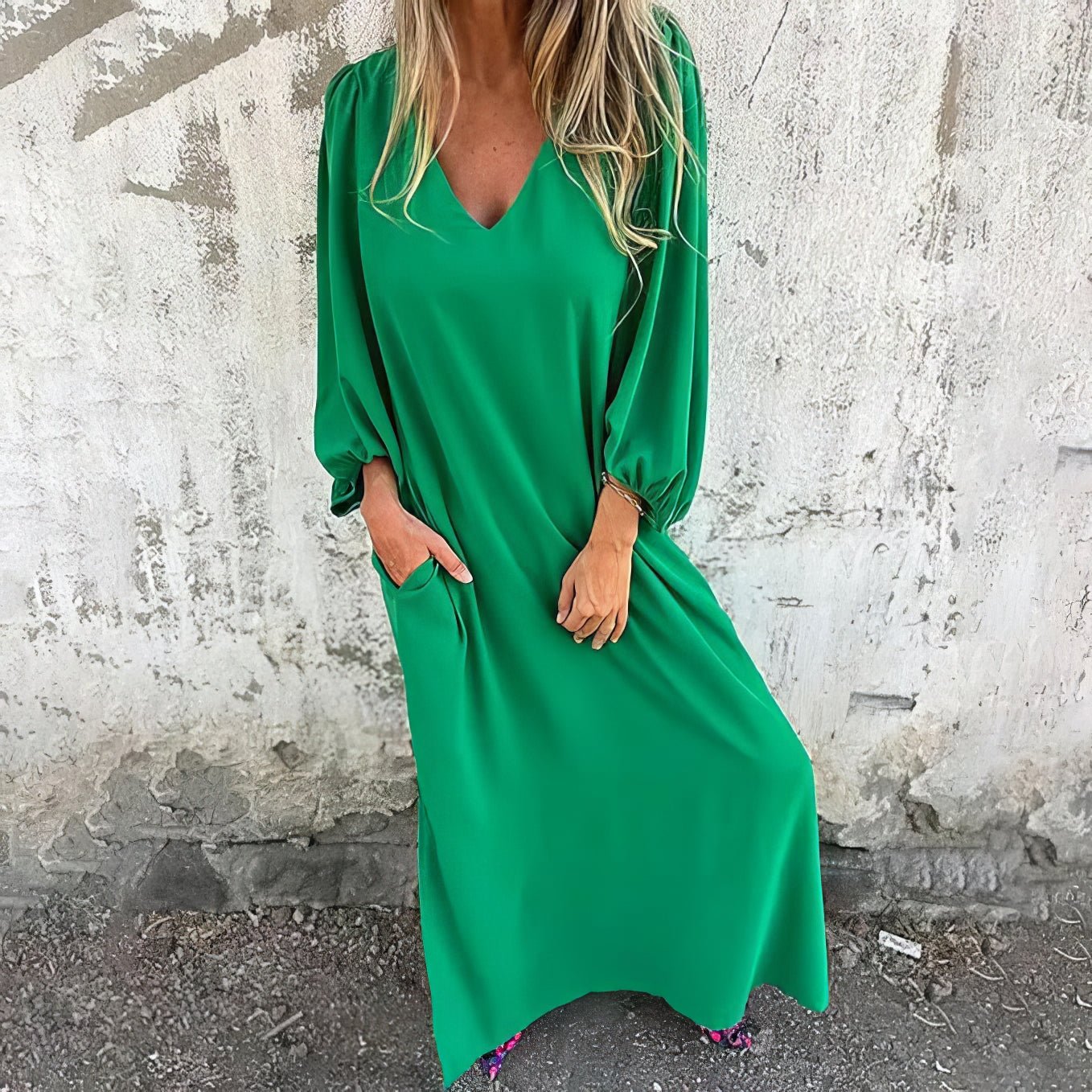 Gerda™ | Lange boho jurk met zakken