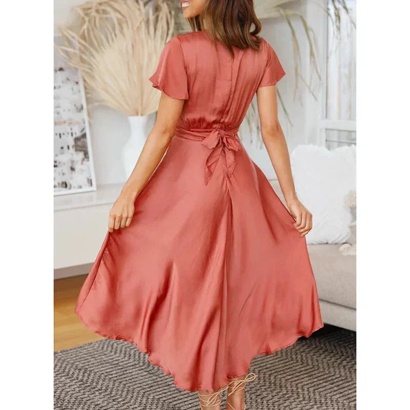 Teresa | Elegant Tie-Front Maxi Dress