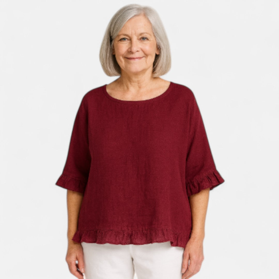Nina™ | Relaxed Fit Ruffle Blouse
