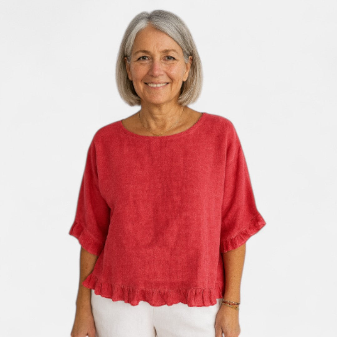 Nina™ | Relaxed Fit Ruffle Blouse