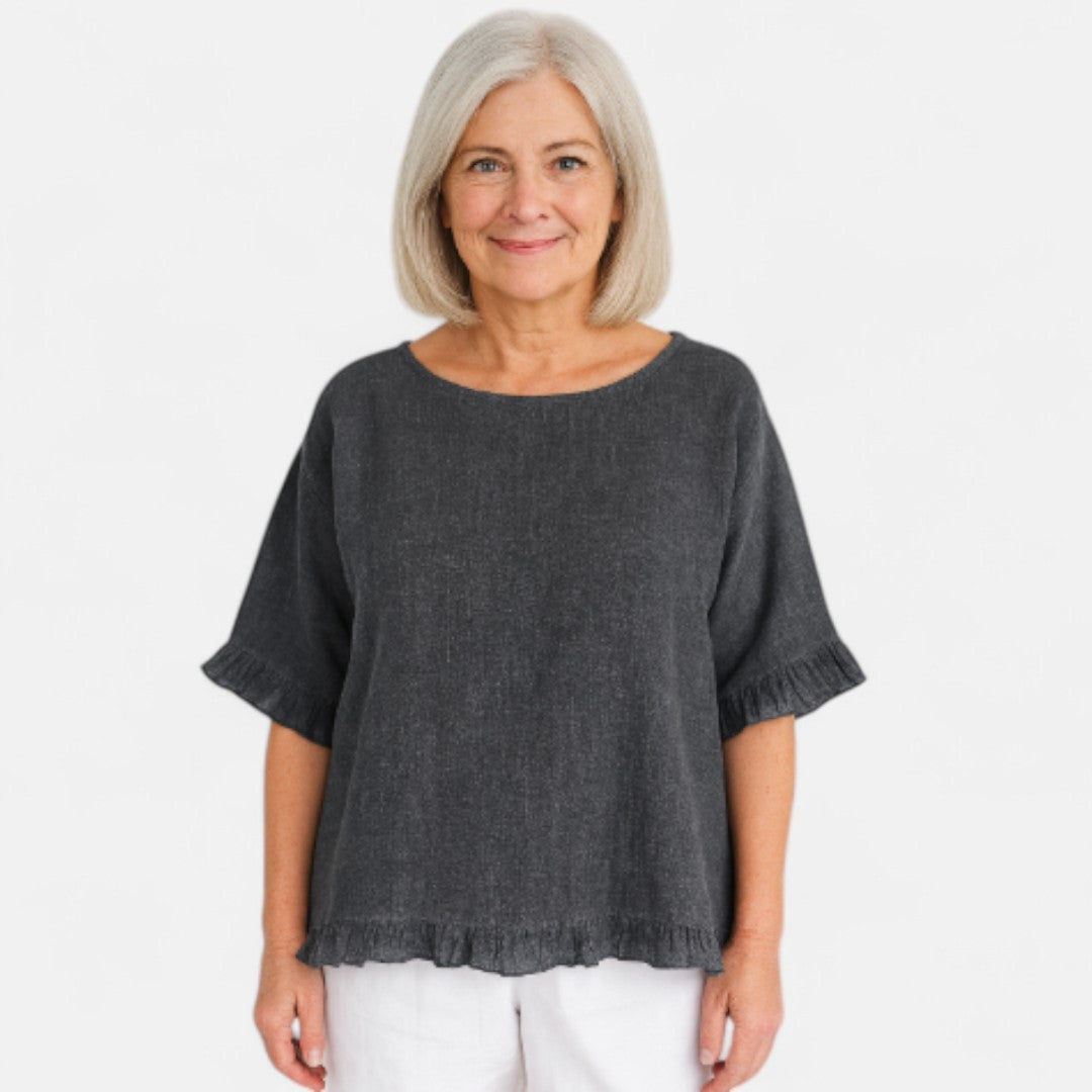 Nina™ | Relaxed Fit Ruffle Blouse