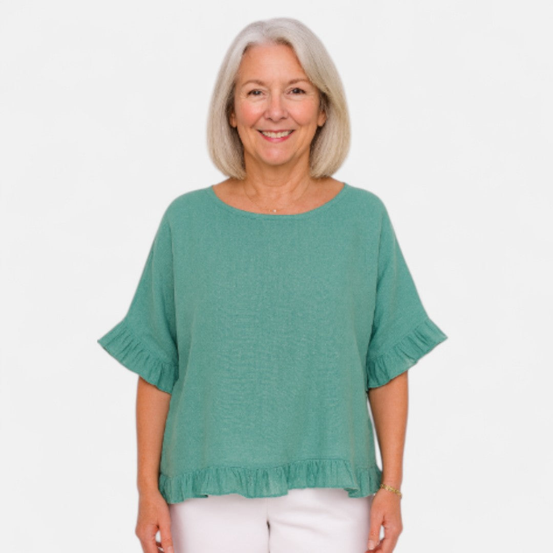 Nina™ | Relaxed Fit Ruffle Blouse