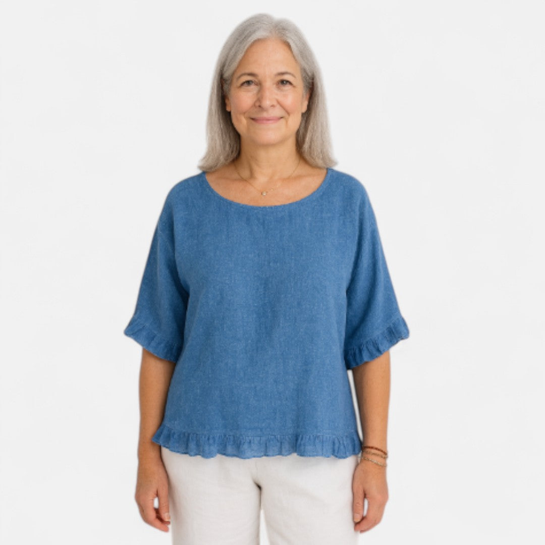 Nina™ | Relaxed Fit Ruffle Blouse