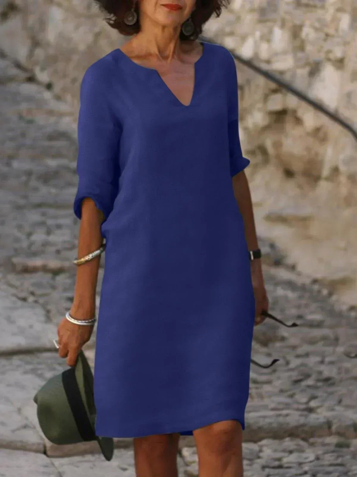 Sophia | Casual V-Neck Midi Dress