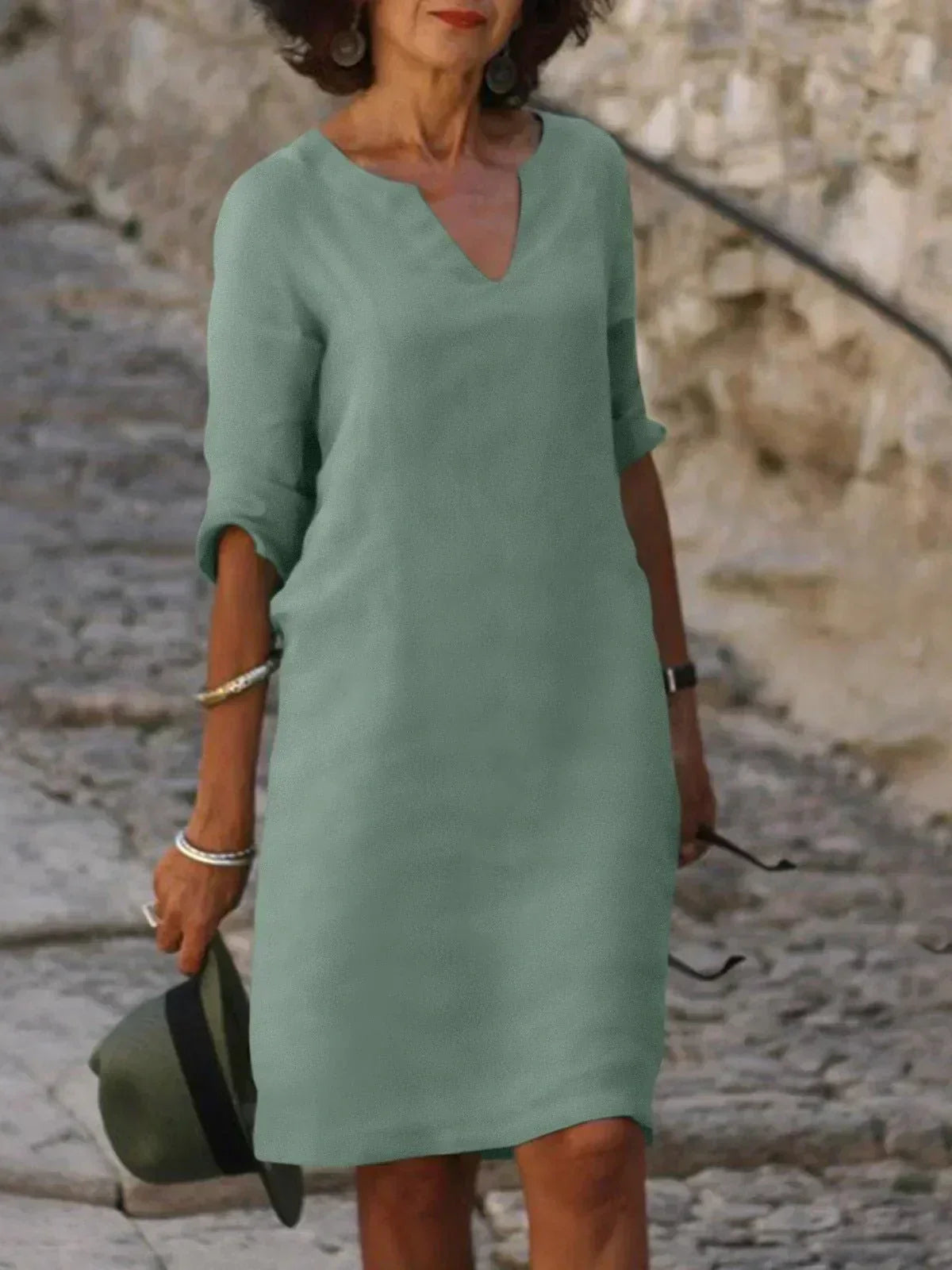 Sophia | Casual V-Neck Midi Dress