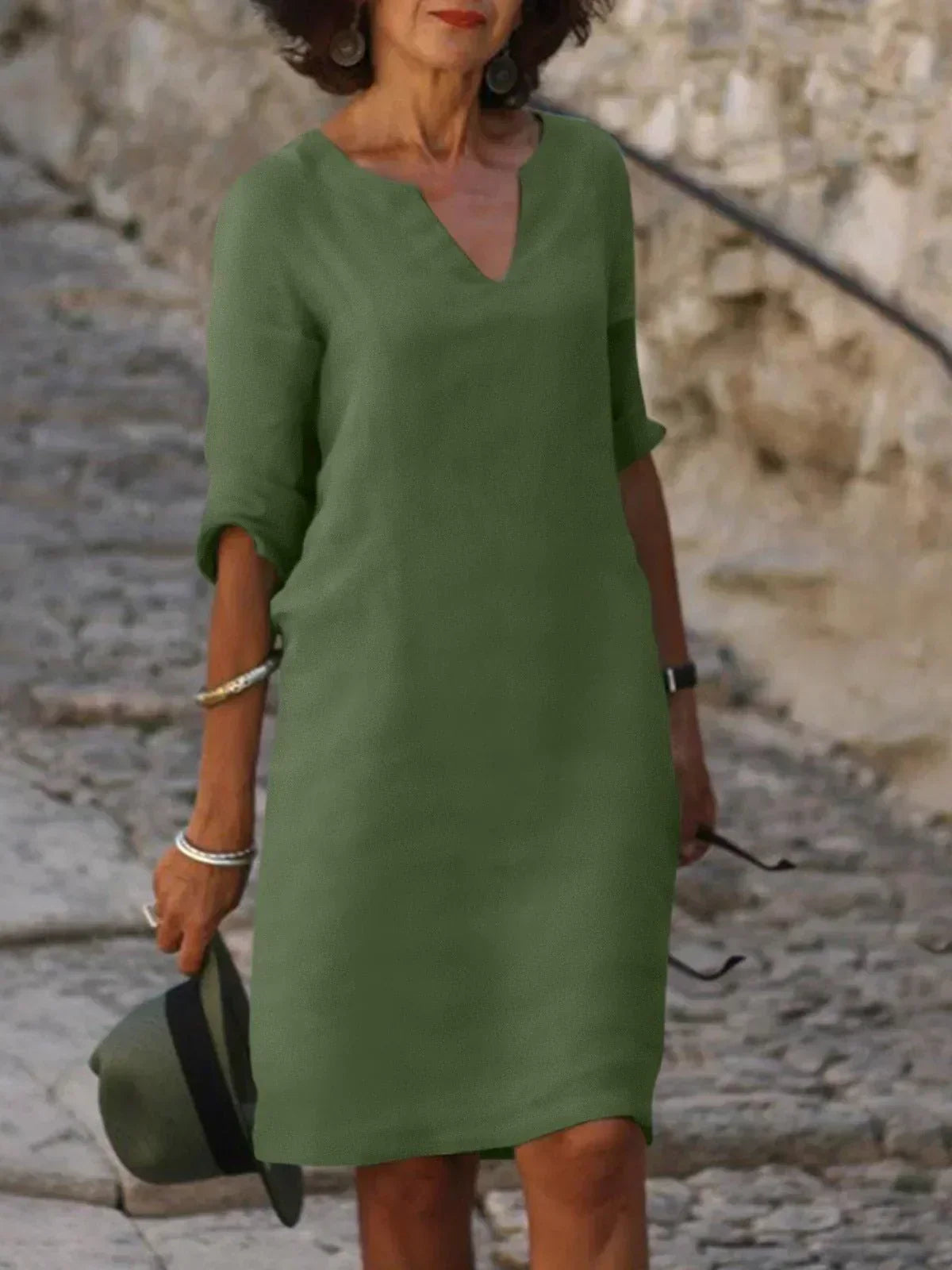 Sophia | Casual V-Neck Midi Dress