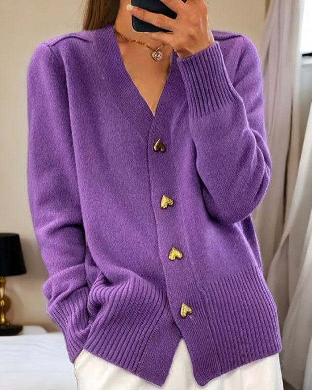 Eline™ | Elegant cardigan with heart-shaped buttons
