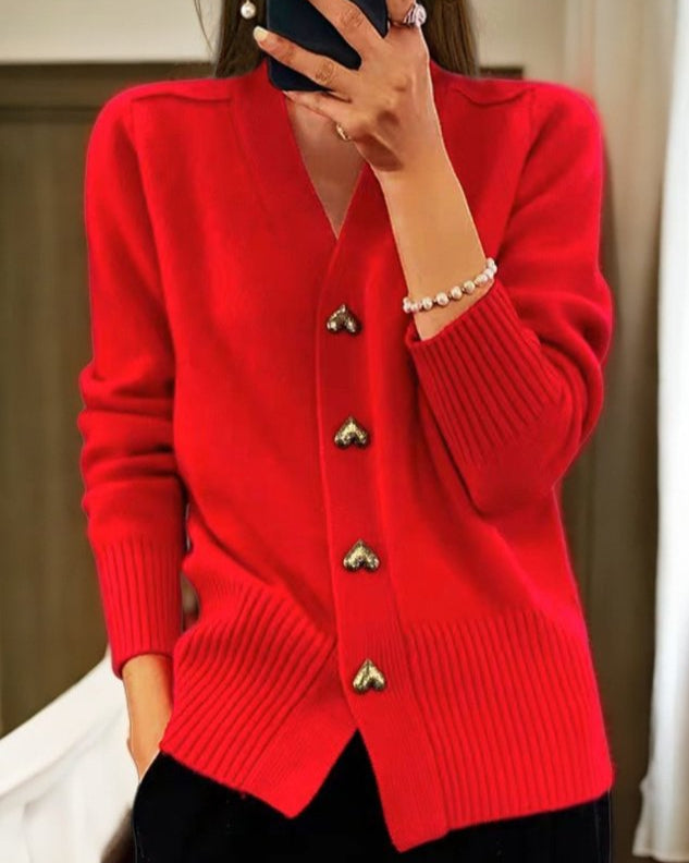 Eline™ | Elegant cardigan with heart-shaped buttons