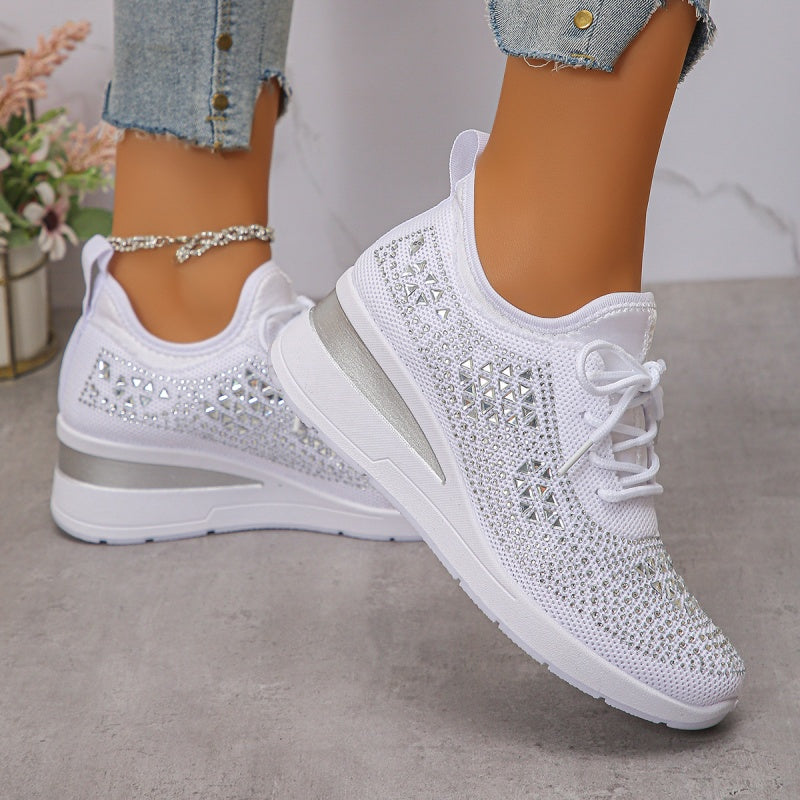 ð¥Laatste dag-actie 50% KORTING â Casual damesmode, ademende orthopedische sneakers met strassversiering