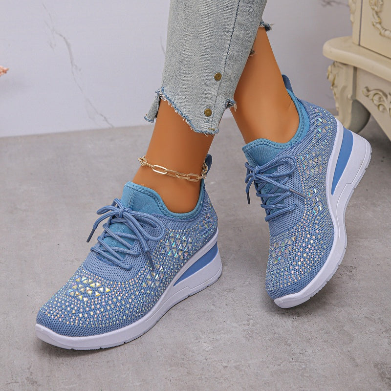 ð¥Laatste dag-actie 50% KORTING â Casual damesmode, ademende orthopedische sneakers met strassversiering