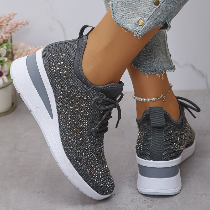 ð¥Laatste dag-actie 50% KORTING â Casual damesmode, ademende orthopedische sneakers met strassversiering