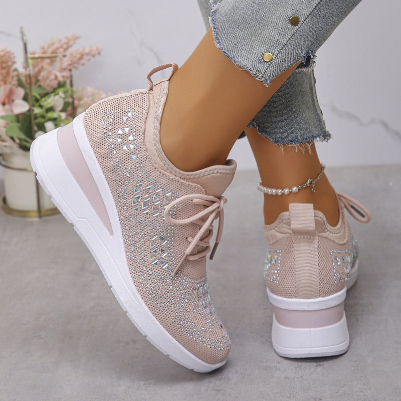 ð¥Laatste dag-actie 50% KORTING â Casual damesmode, ademende orthopedische sneakers met strassversiering