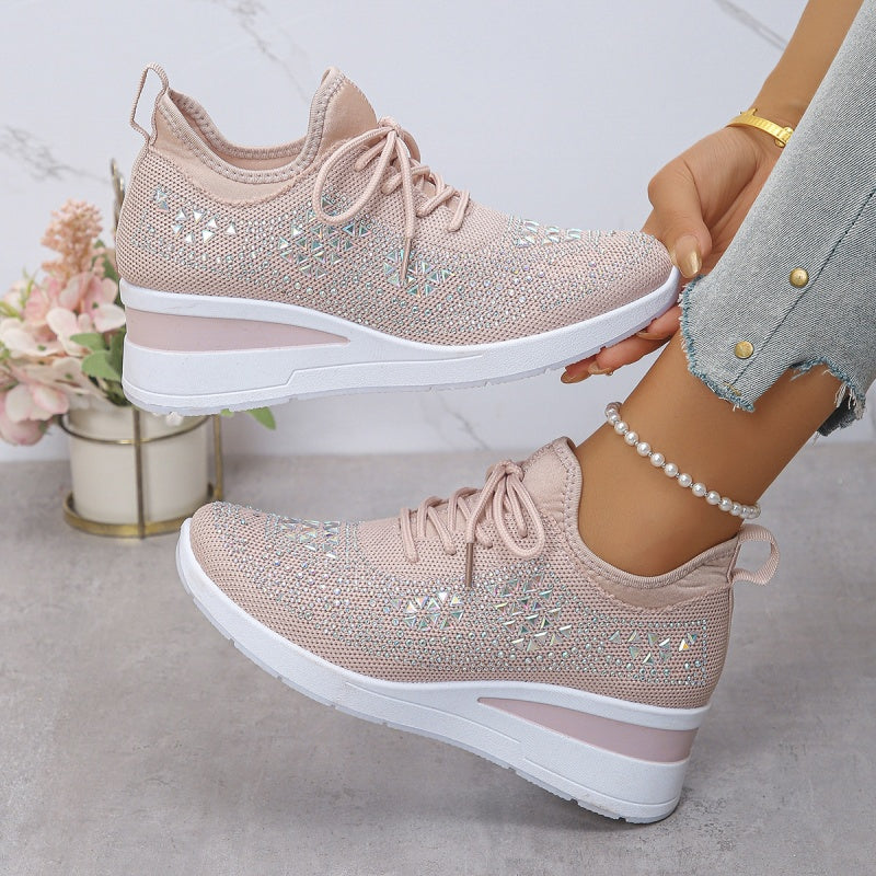 ð¥Laatste dag-actie 50% KORTING â Casual damesmode, ademende orthopedische sneakers met strassversiering
