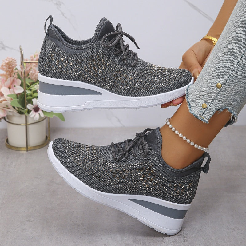 ð¥Laatste dag-actie 50% KORTING â Casual damesmode, ademende orthopedische sneakers met strassversiering