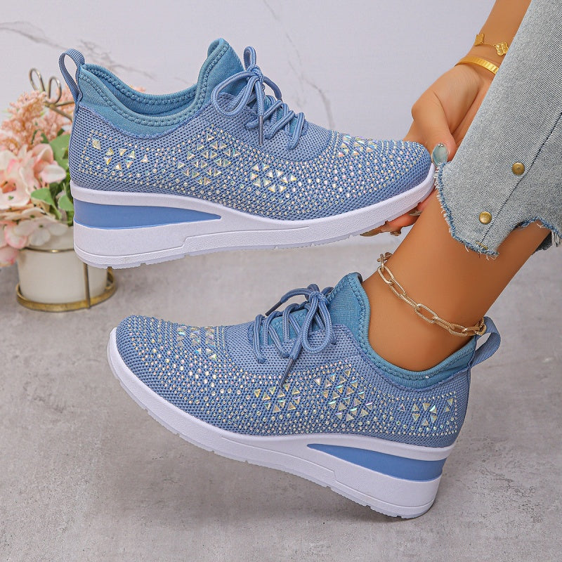 ð¥Laatste dag-actie 50% KORTING â Casual damesmode, ademende orthopedische sneakers met strassversiering
