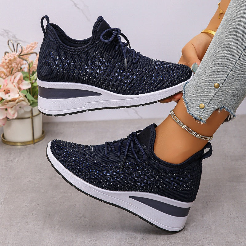 ð¥Laatste dag-actie 50% KORTING â Casual damesmode, ademende orthopedische sneakers met strassversiering