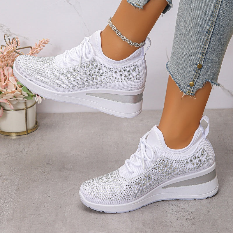 ð¥Laatste dag-actie 50% KORTING â Casual damesmode, ademende orthopedische sneakers met strassversiering