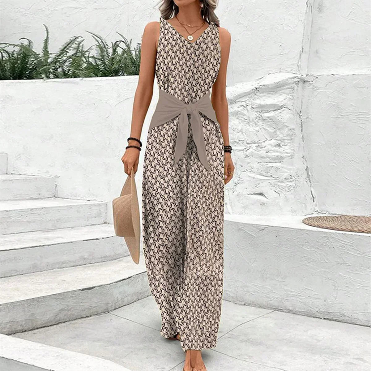 Christine™ | Mouwloze Jumpsuit met ronde hals