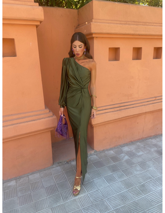Alma | One-Shoulder Draped Evening Dress