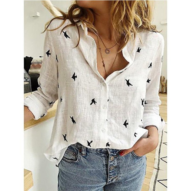 Whitney | Casual Printed Linen Shirt