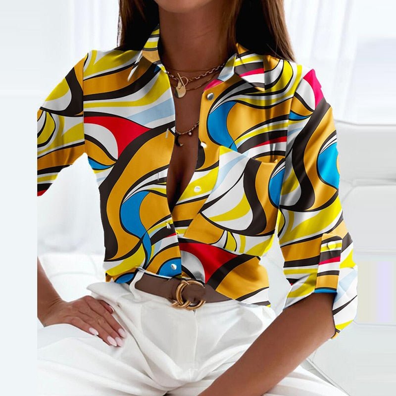 Delilah | Stylish Geometric Print Blouse