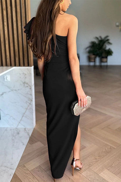Abigail | One-Shoulder Slit Evening Dress