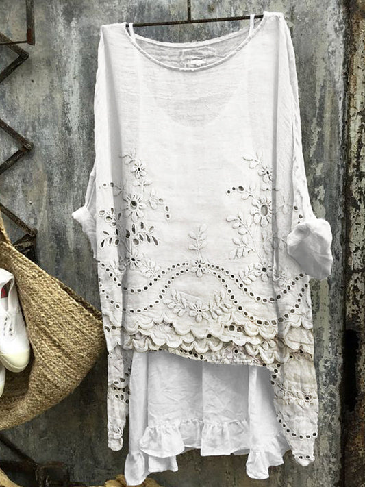 Beatrice | Elegant Embroidered Loose Blouse