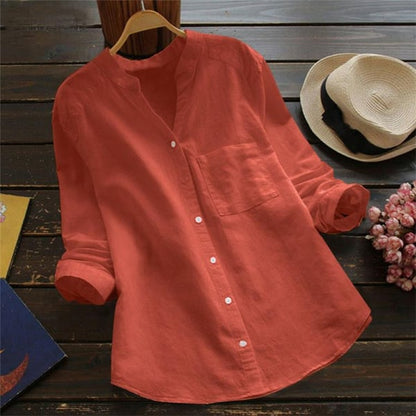 Ava™ - Casual Loose Cotton Linen Shirt 