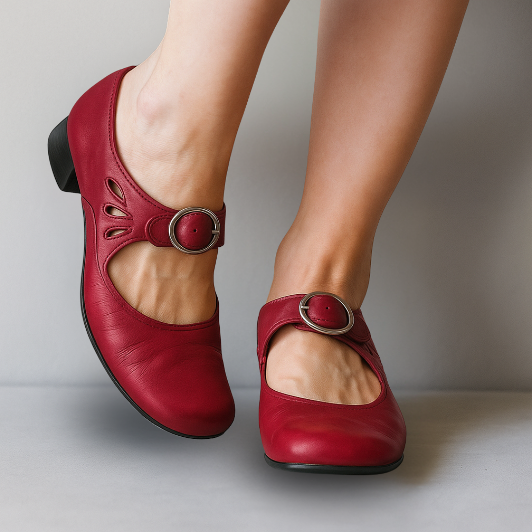 Els™ | Orthopedic leather sandals with comfortable wedge sole