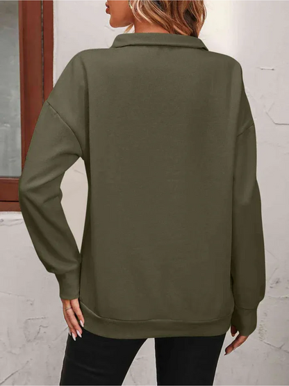 Sofie Sweatshirt with zipper and hanging shoulder for women