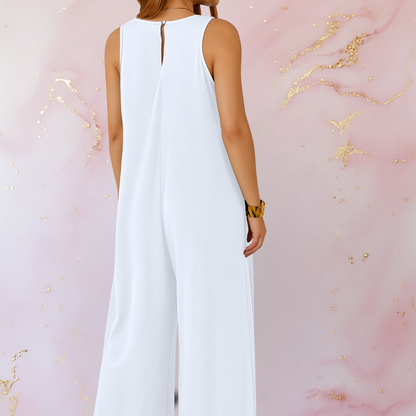 Magda™ | Comfortabele jumpsuit met V-hals en wijde pijpen