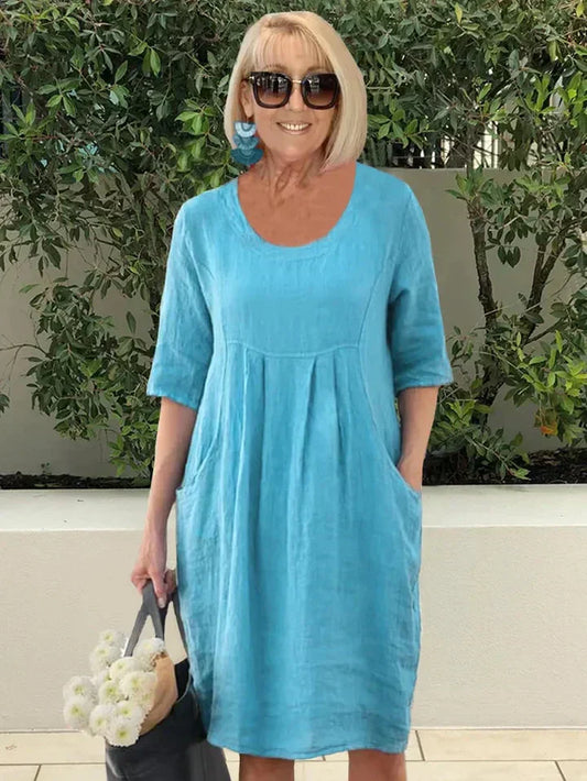 Olivia | Casual Pleated Pocket Dress