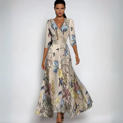 Danielle | Elegant Floral Print Maxi Dress
