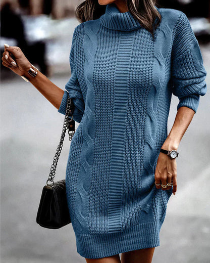 Delilah | Cozy Cable Knit Dress 