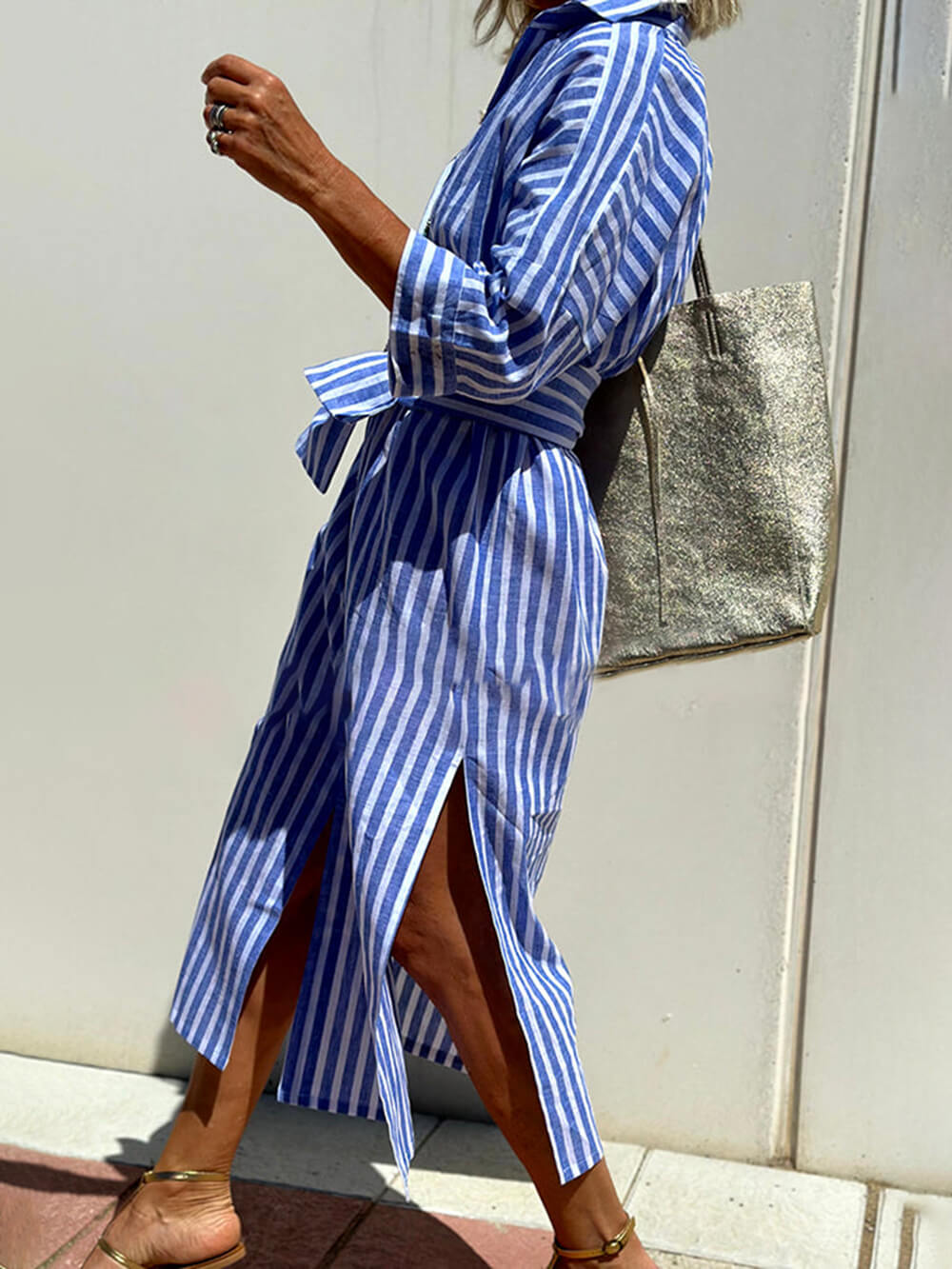 Brooke | Striped Button-Down Shirt Dress 