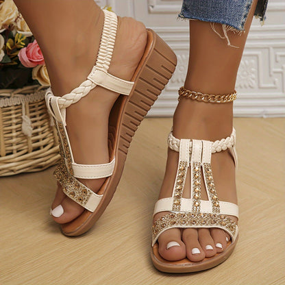 Trudy™ | Orthopedische Ibiza-style sandalen met sleehak