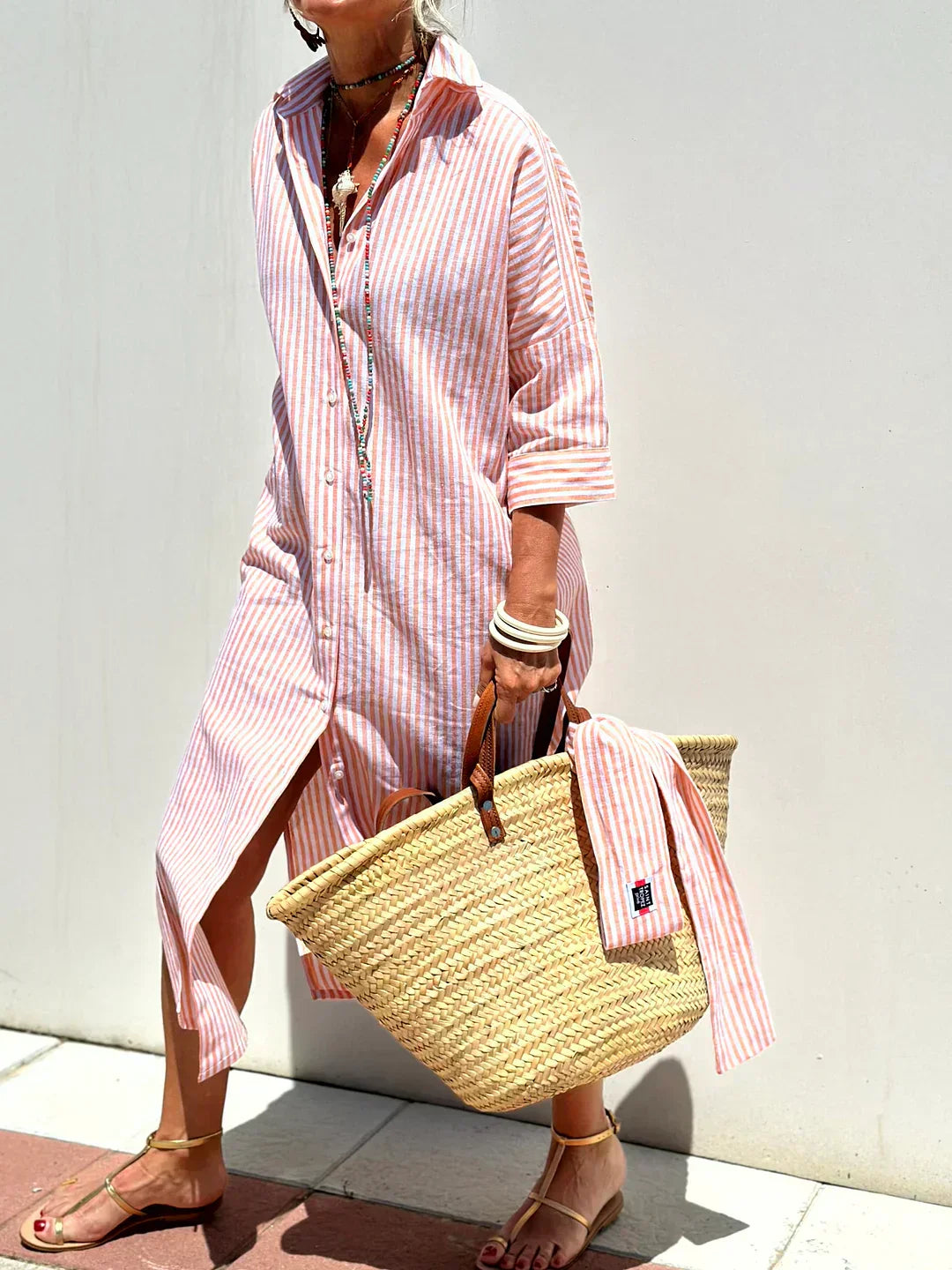 Brooke | Striped Button-Down Shirt Dress 