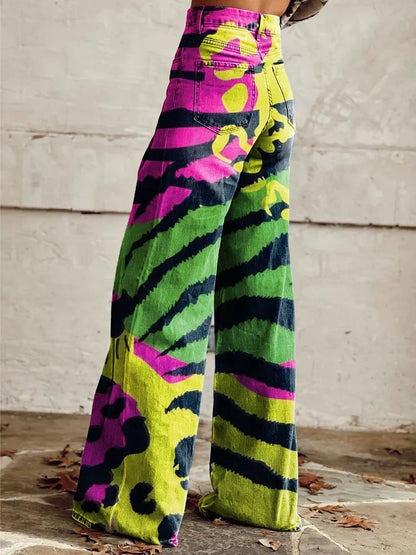 Claudia | Vibrant Graphic Wide Leg Pants