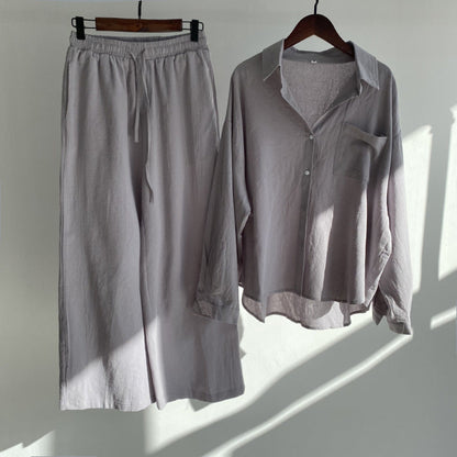 Yvonne | 2-delige set - Blouse & wijde broek