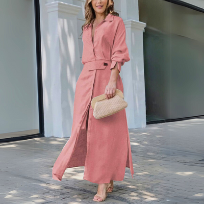 Jeanette™ | Elegante maxi-jurk met V-hals
