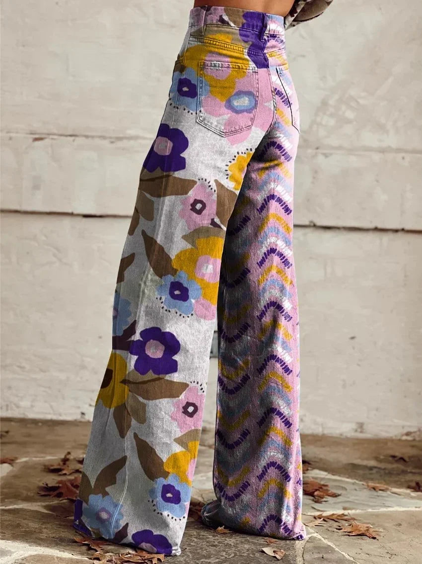 Angela | Stylish Colorful Artistic Wide Jeans