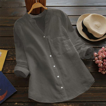 Ava™ - Casual Loose Cotton Linen Shirt 