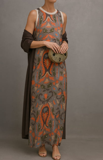 Raffaella™ | Elegant Long Dress with Coordinated Stole