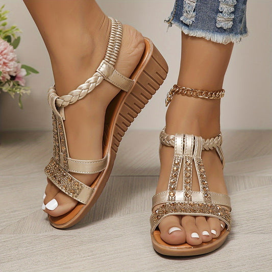 Trudy™ | Orthopedische Ibiza-style sandalen met sleehak