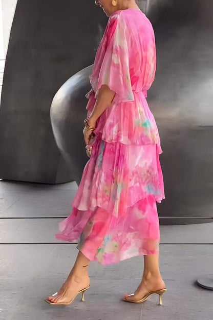 Megan | Elegant Watercolor Maxi Dress