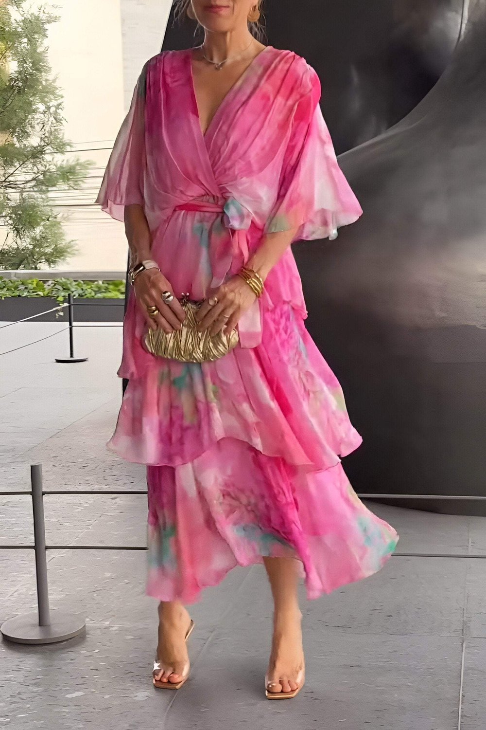 Megan | Elegant Watercolor Maxi Dress
