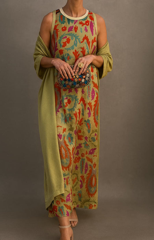 Raffaella™ | Elegant Long Dress with Coordinated Stole